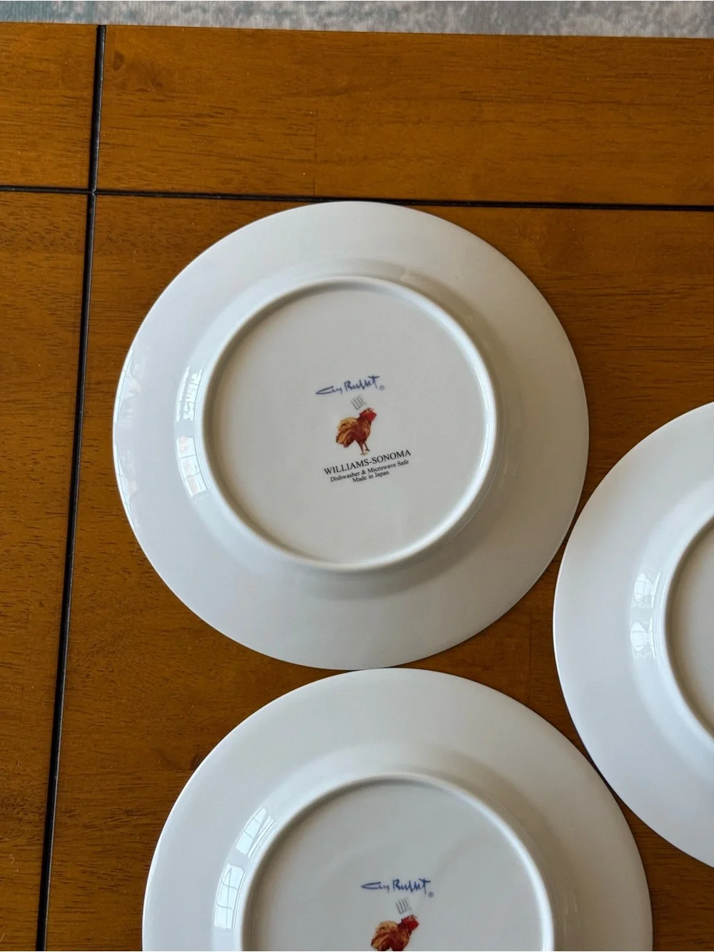 Williams-Sonoma Guy Buffet French Chef 8.25”in Plates Vintage Made in Japan 5 Pc